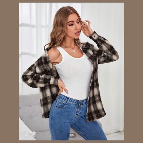 Plaid Pocket Patched Blouse (Brand New) - Picture 3 of 5